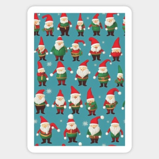 Christmas Seamless Pattern, Christmas Gnomes #11 Sticker